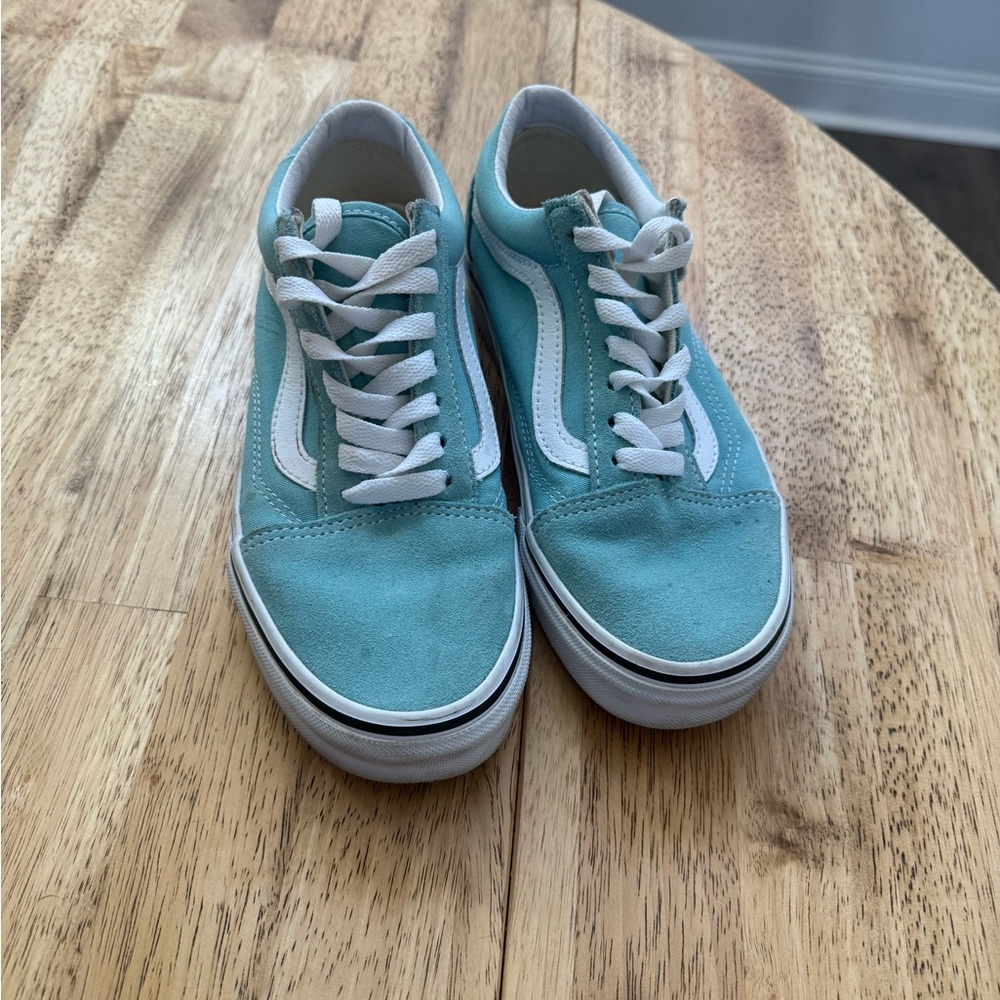 Vans Aqua and White Women's Sneakers